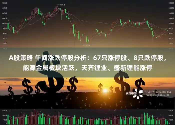 A股策略 午间涨跌停股分析：67只涨停股、8只跌停股，能源金属板块活跃，天齐锂业、盛新锂能涨停